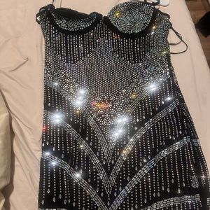 Sheer rhinestone dress